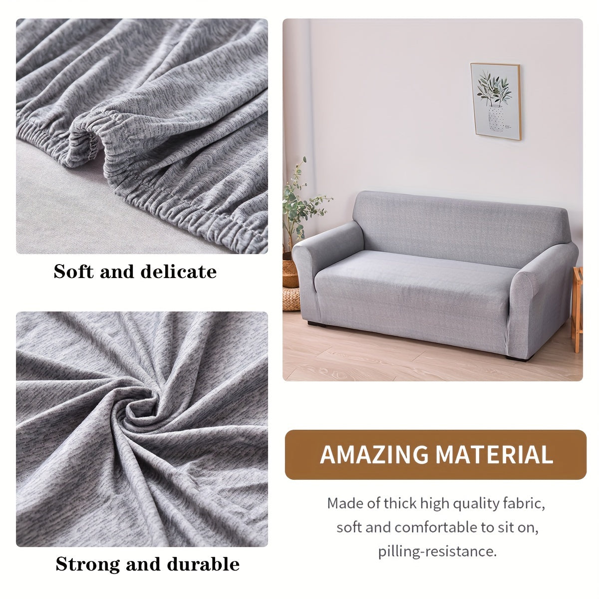 1-piece non-slip stretch sofa slipcover for universal use in bedrooms, offices, living rooms, and homes to protect furniture from dust.