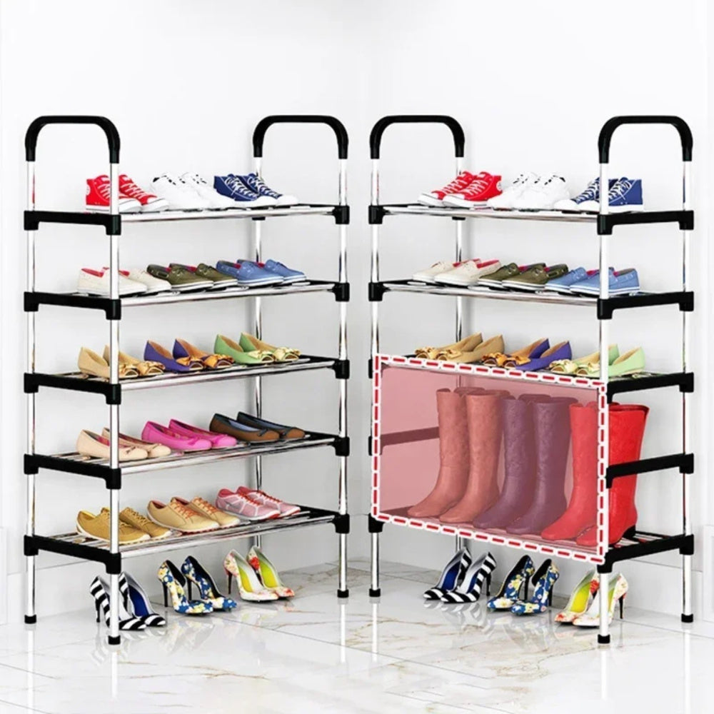 Shoe Storage Rack with Multiple Layers, Dustproof and Space-Saving Design for Home and Dorm Use, Ideal for Organizing Shoes in Entryway, Bedroom, or Living Room, Available in 3/4/5/6 Layers.