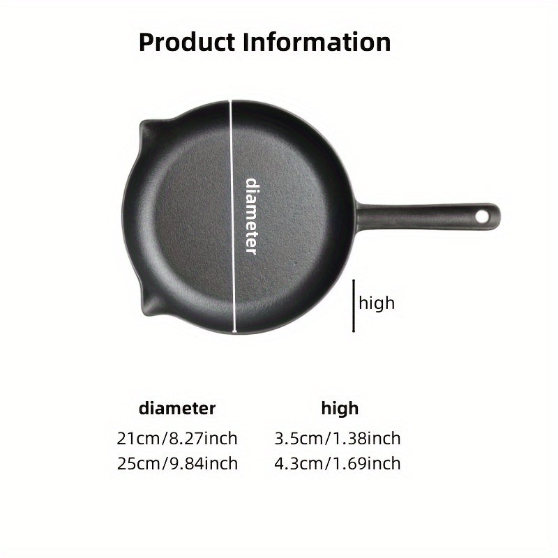 Two-Piece Professional Cast Iron Skillet Set - Non-Stick, Oven Safe, and Versatile for Cooking and Camping - Great Gift for Home Cooks and Chefs