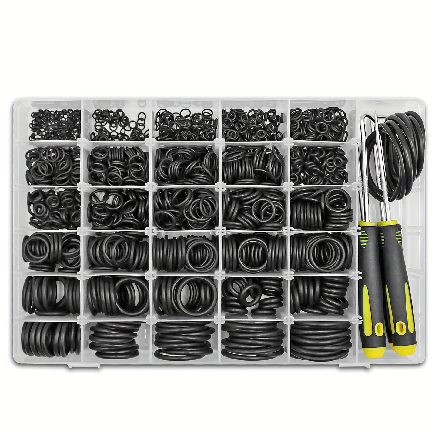 NewShark O-Ring Kit includes 1540pcs, 4 screwdrivers. Great for pressure washers, plumbing, gas connections. Resistant to oil and heat.