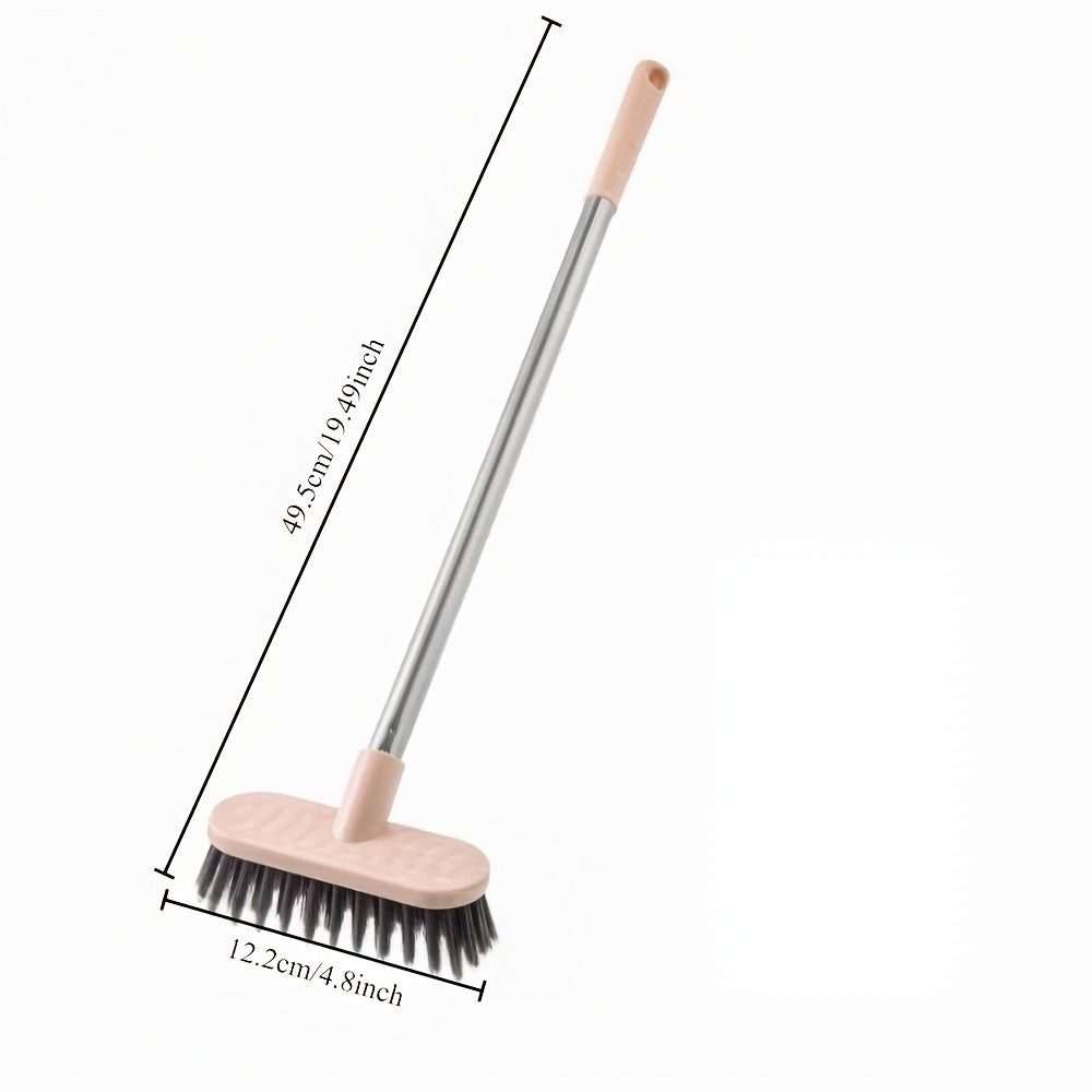 This floor brush features thick bristles and a tail hanging hole for easy storage. The 45° inclination allows for proper drainage and ideal household cleaning of countertops, glass, floors, stains, and hard-to-reach corners. Its flexibility makes it