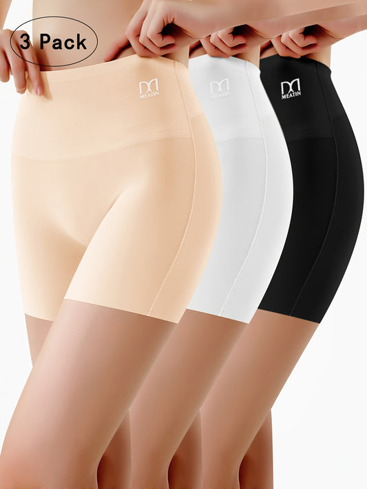 Women's safety panties with high-waist, tummy-tightening, hip-lifting, anti-glare, riding sports boxer shorts.