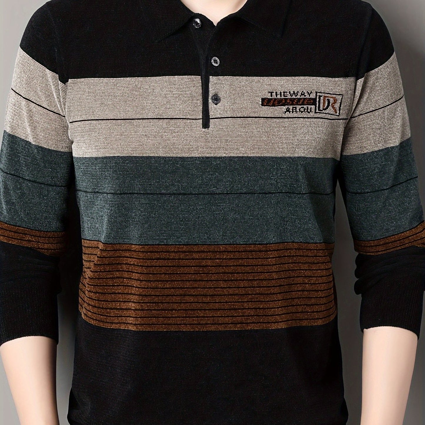 Striped knit sweater for men - perfect for fall and winter, great as a gift