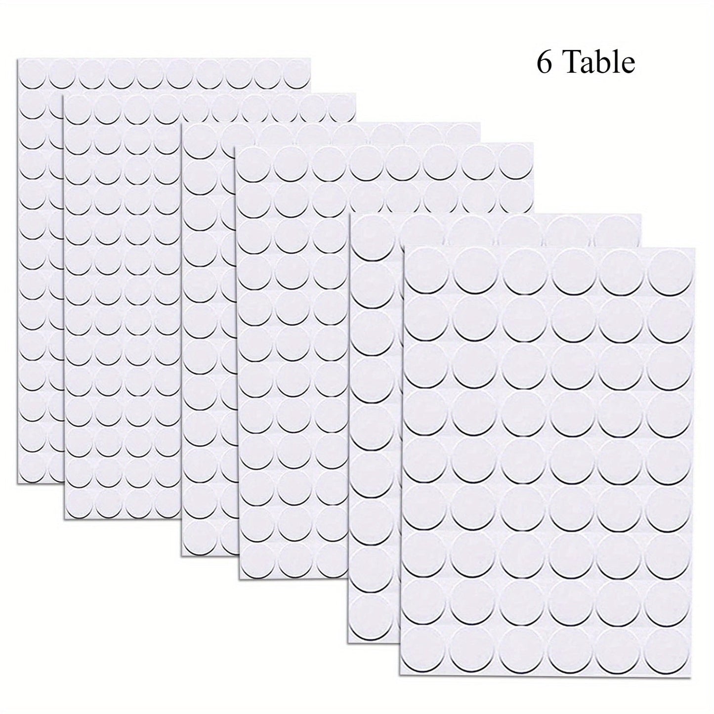 Self-Adhesive White Stickers for Concealing Screw Holes on Furniture, Pack of 6 Table 54-in-1 Screw Cover Caps, 21mm Dustproof Stickers in White Color.