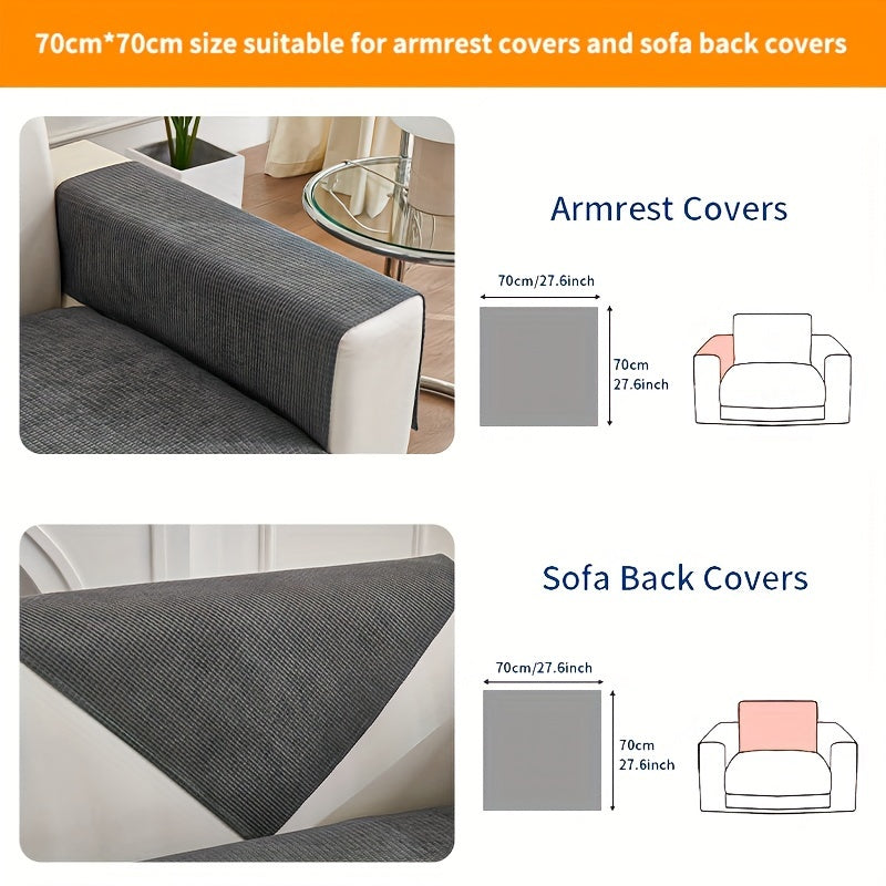 Chenille sofa cover, spill-resistant, pet-friendly, non-slip, machine washable protector for various sofa sizes, home & office decor.