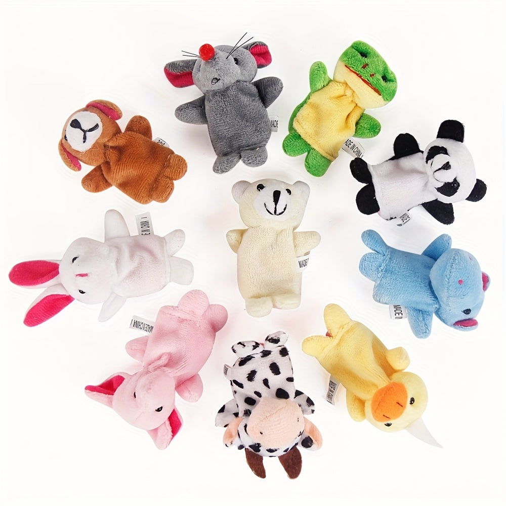 Set of 10 Mini Animal Finger Puppets - Perfect for Storytelling, Family Fun & Parties