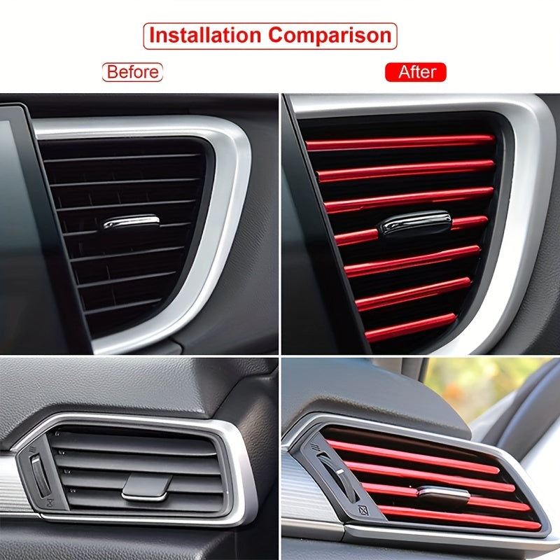 10PCS 20cm U-shaped Car Air Conditioner Air Outlet Decoration Strip with Car Shape Door Corner Protector