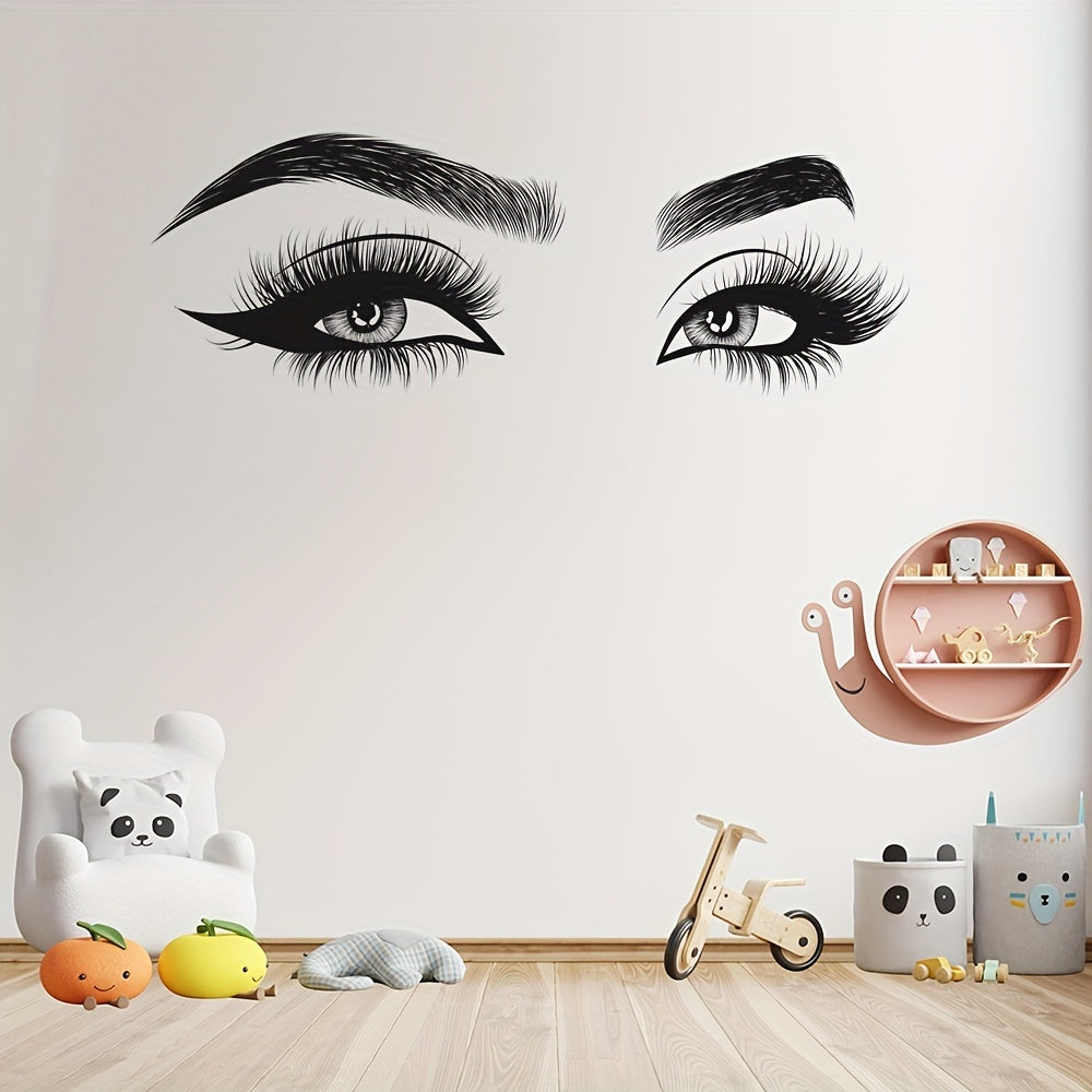 Creative wall sticker with beautiful eyelash pattern, perfect for decorating bedrooms, entryways, living rooms, porches, and more.