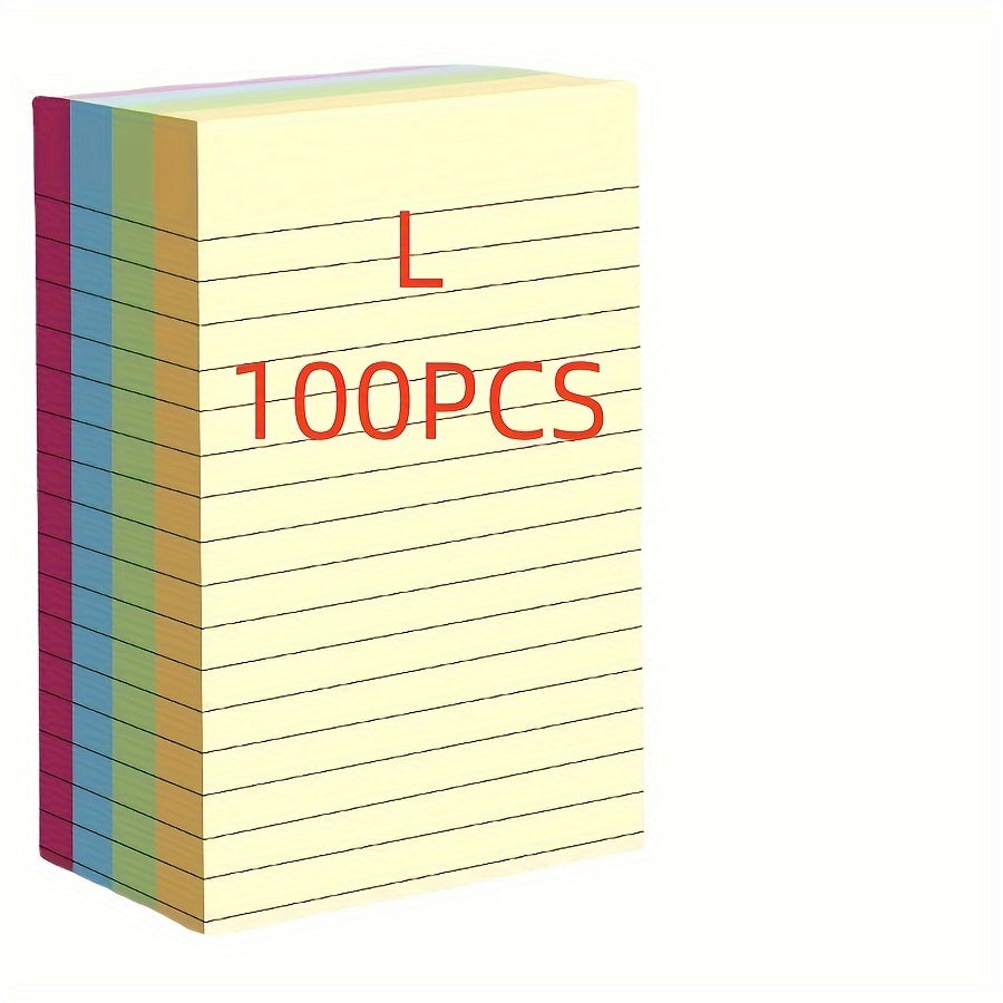 Large sticky notes pad with lined, self-adhesive memo pads available in 4 colors for students and office use.