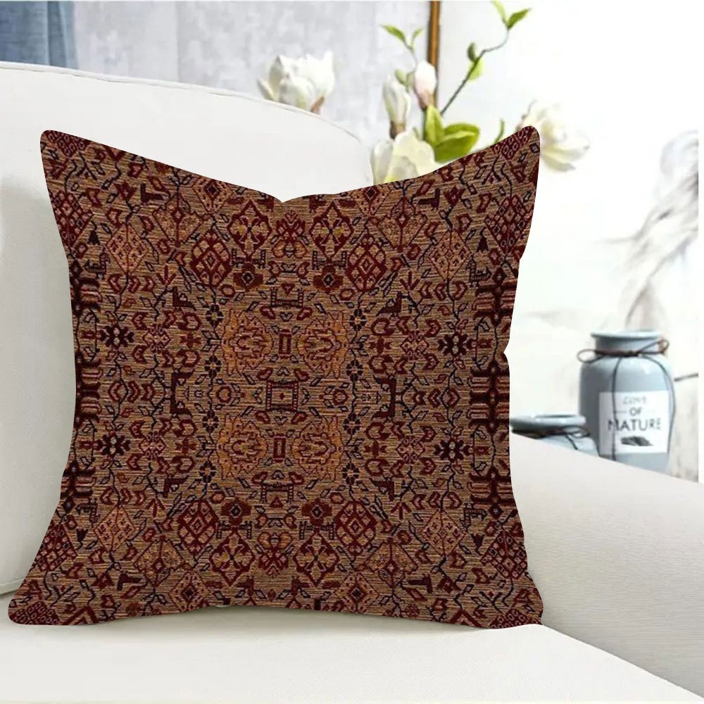 Bohemian Klassik Uslub Oltin Jigarrang Ikki Tomonlama Yostiq Qopchigi - 1 Dona, 45.72x45.72sm, Nozik Qisqa Plush Polyesterdan Yasalgan, Uy, Divan va Yotoq Xonasi Dekoratsiyasi Uchun Bezakli Yostiq Qopqog'i (Yostiq Qo'shimchasi Kiritilmagan) - DIJIULU7255