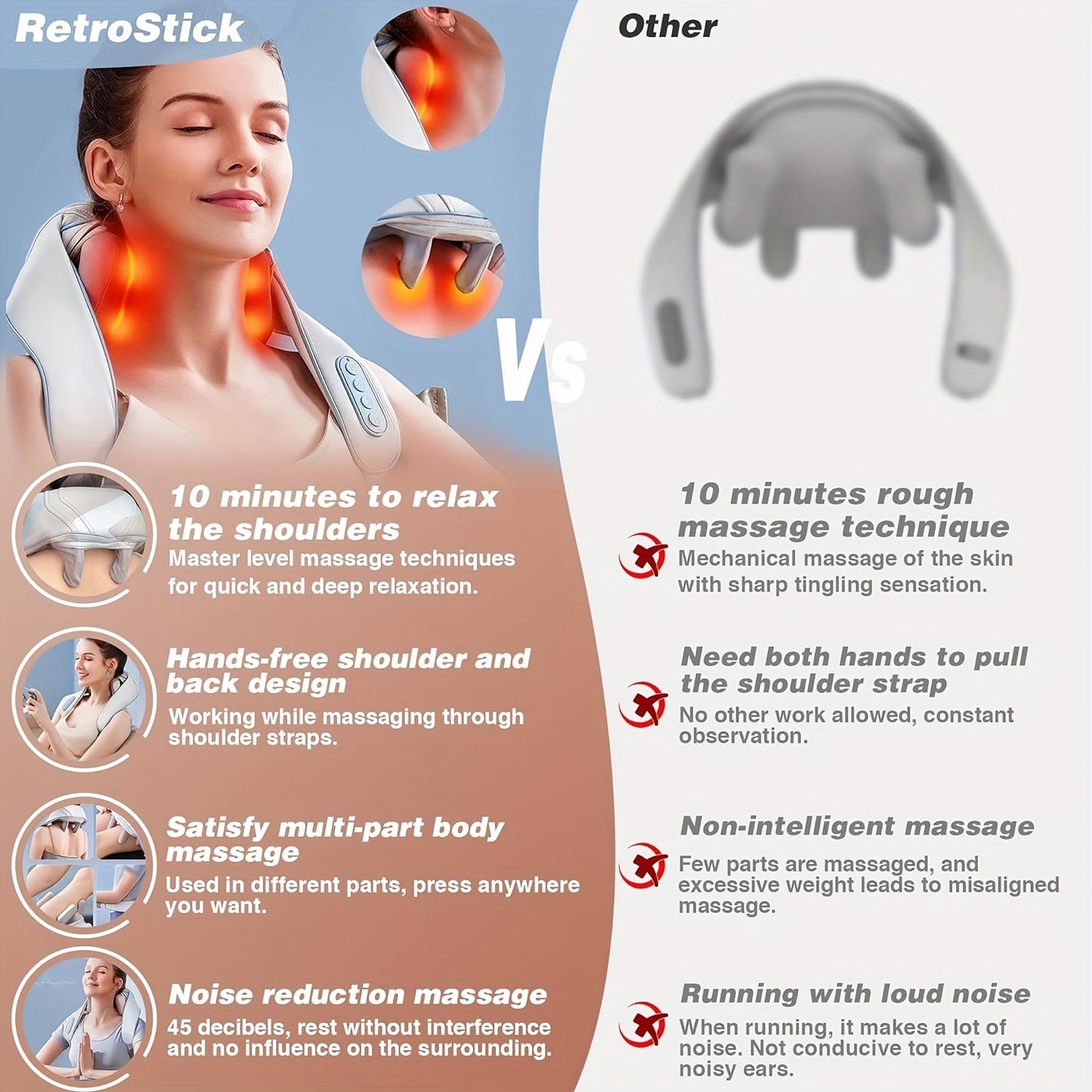 Shoulder and neck massager with heat for relaxation and pain relief, perfect gift for Valentine's Day or Father's Day.