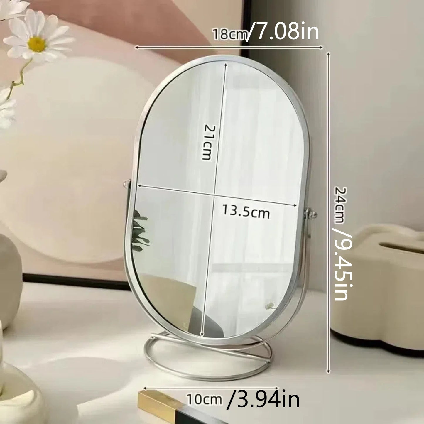 360 Oval Vanity Mirror for Bedroom Desktop or Office