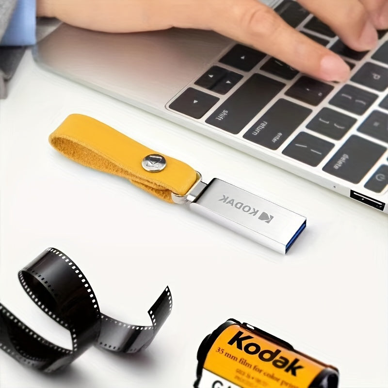 KODAK K122 USB 2.0 Metal Flash Drive is shockproof and available in 16GB, 32GB, 64GB, and 128GB capacities.