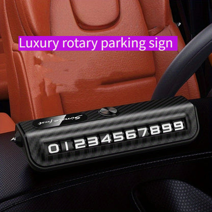 ABS material car parking number plate with safety hammer and mobile phone/window breaker, universal fit for moving vehicles.