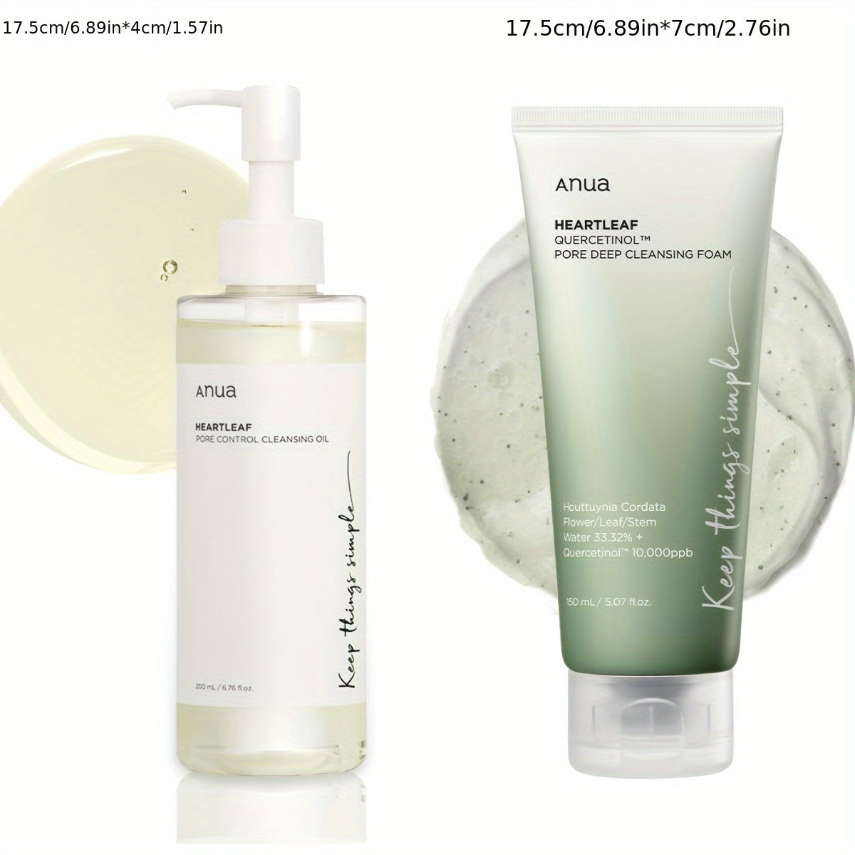 Skin care set includes 2 products: 5.07oz facial foaming cleanser and 6.76oz makeup remover oil.