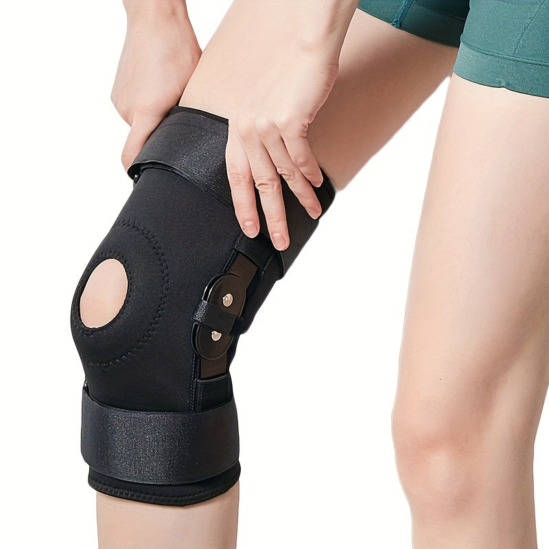 1 pc Knee Brace with Steel Plate Support and Double Straps for Rehabilitation and Joint Protection. Order one size up.