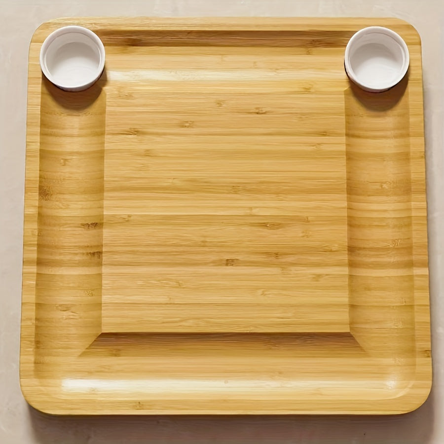 Bamboo cutting board set with nine pieces for versatile use - ideal for slicing fruits, use while camping, or as a thoughtful housewarming or Christmas gift.