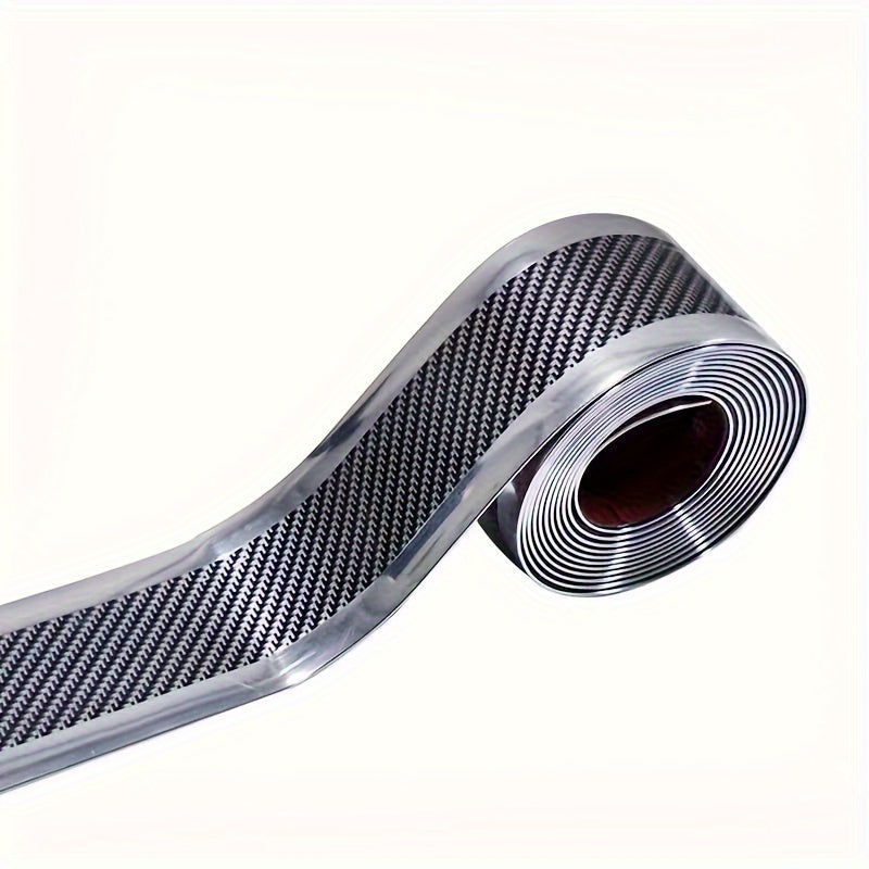 Car stickers for protecting door sills from scratches and damage, made of carbon fiber material.