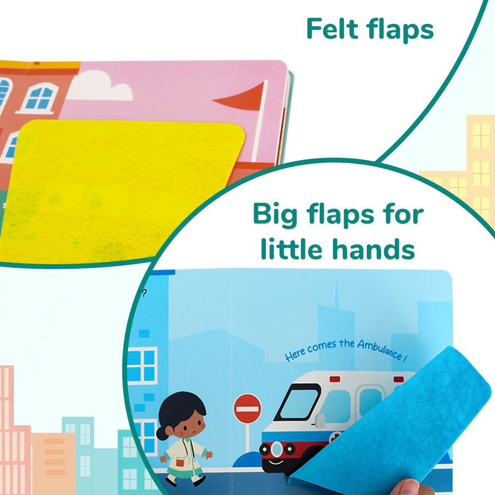 The Car Is Coming!" Felt Petal Book promotes fine motor skill development in children through interactive play.