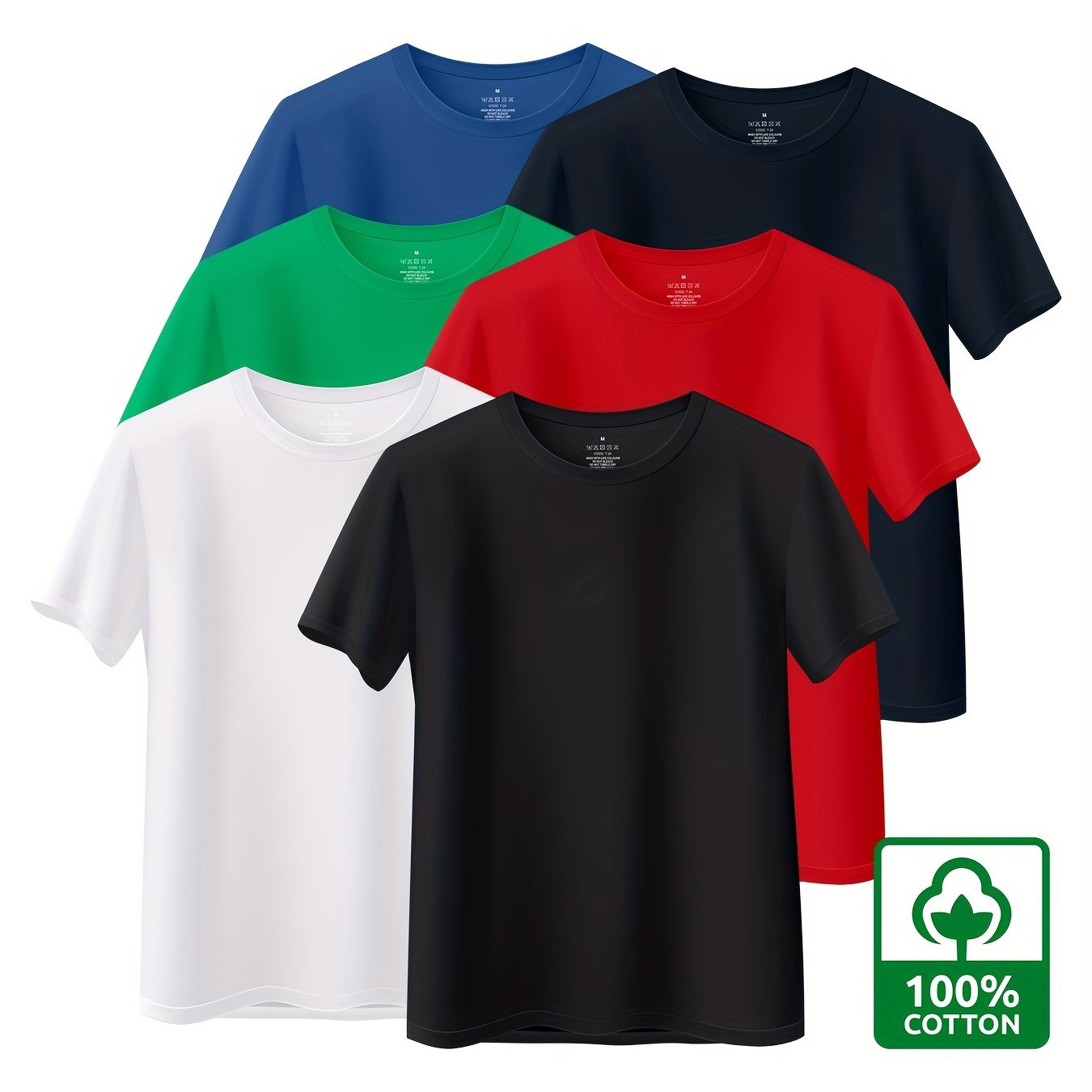 6 cotton men's short-sleeve t-shirts, 180g, Middle East