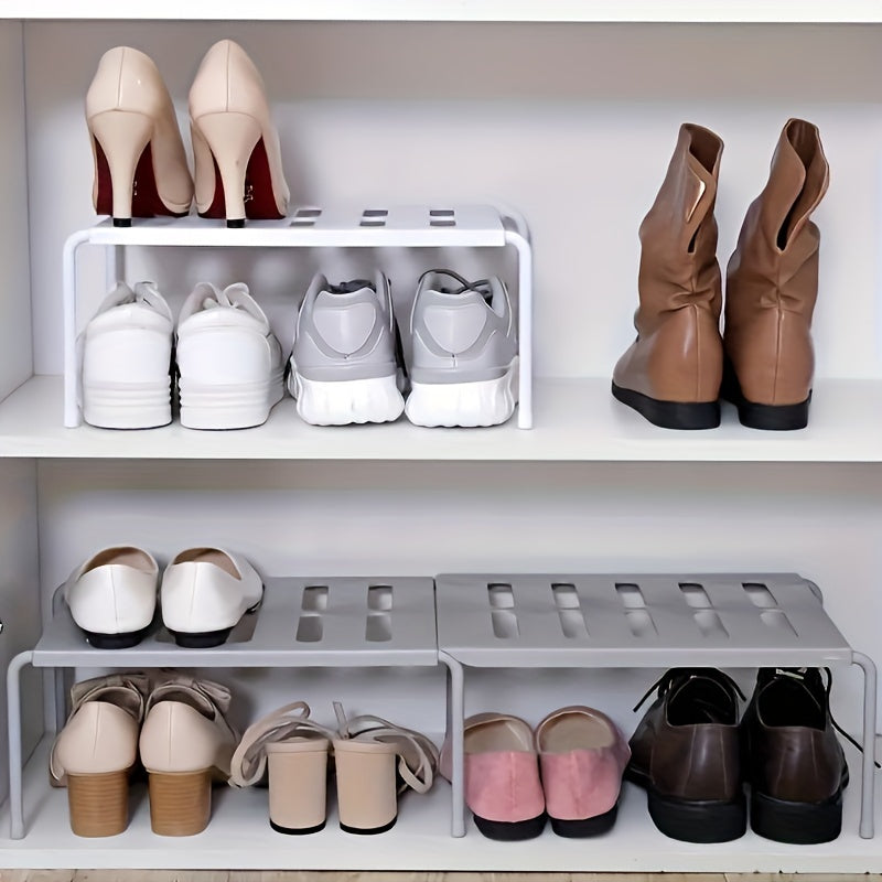 Space-Saving Plastic Shelf: Multipurpose Storage Rack for Kitchen, Wardrobe, Dorm Room, and Slippers Organizer