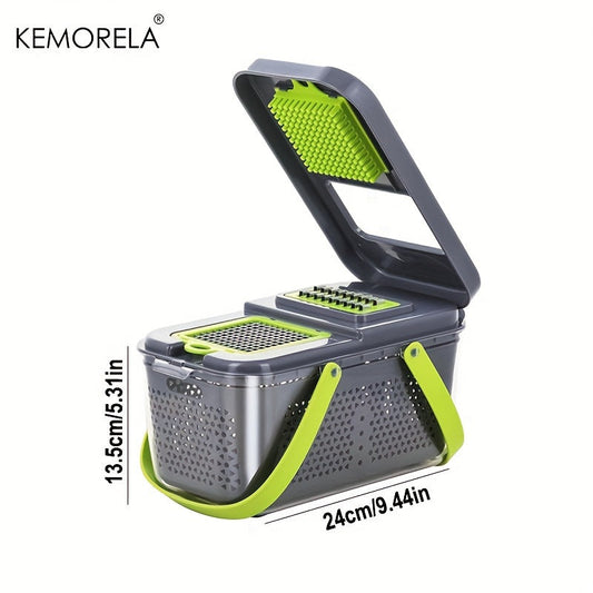 KEMORELA 22-in-1 Mandoline Slicer Set includes 13 Stainless Steel Blades, Onion Chopper, Vegetable Chopper, Salad Chopper, and Kitchen Gadgets with Container - Made from Durable Plastic Materials