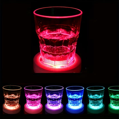 5pcs Plastic Luminous Coasters with LED lights for bars and nightclubs, creating a glowing atmosphere. Perfect for holding cups and as room or Halloween décor.