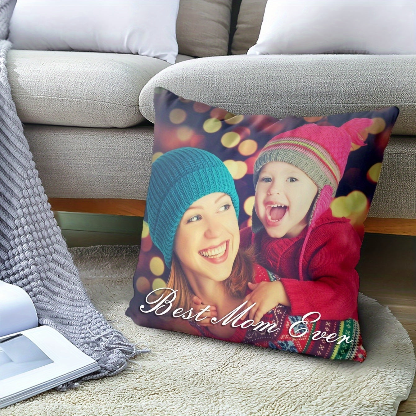 Create Your Own Square Pillow Cover - 1 Piece of Soft Polyester Fabric, Personalized Home Decor Project, Thoughtful Gift for Loved Ones, Perfect for Anniversaries