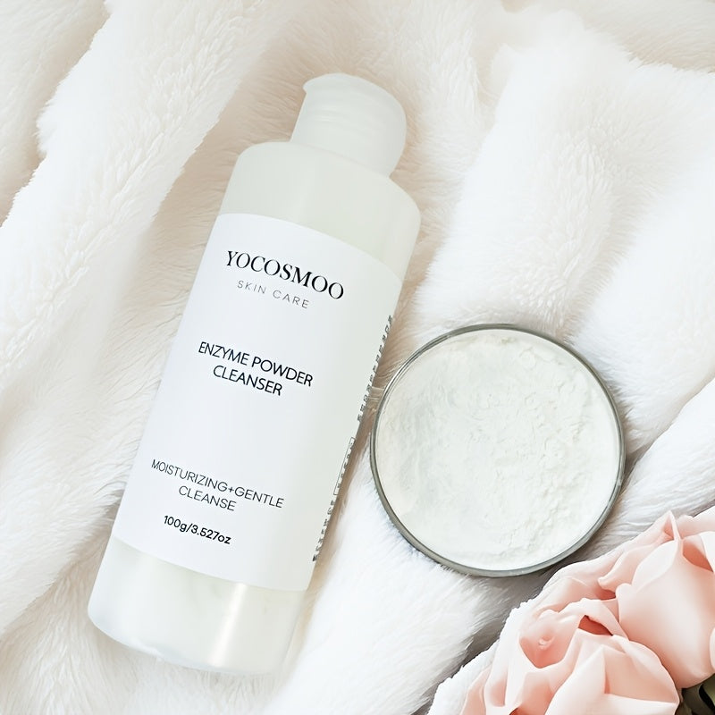 YOCOSMOO Enzyme Powder Cleanser: Hypoallergenic, Talc Free, Combination Skin, Hibiscus Scented, Gentle Moisturizing Facial Wash