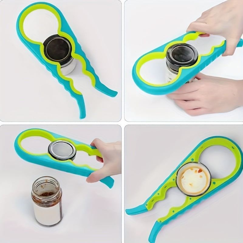 Ergonomic can opener designed for weak hands, seniors, and arthritis patients, made of plastic.