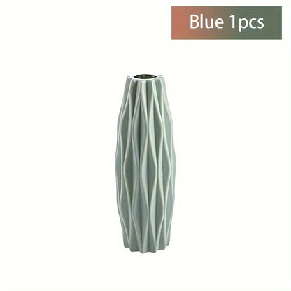 Set of Nordic plastic vases inspired by ceramic, perfect for home decor on special occasions such as St. Patrick's Day and Easter, or as a spring addition to living rooms, dining tables, or beauty rooms.