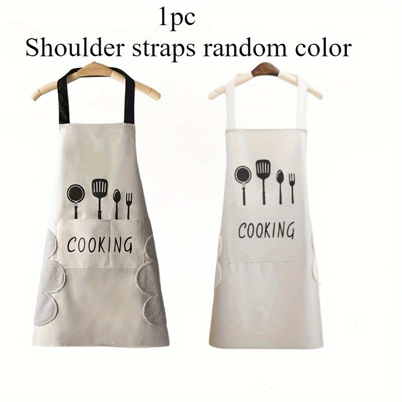 Long-lasting Waterproof Polyester Apron with Convenient Pockets - Oil-Resistant, Easy to Clean Cooking Apron for Both Men & Women - Ideal for Use in the Kitchen and Restaurant Settings