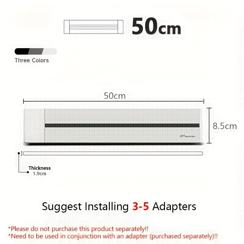 Rotating rail power socket with EU European standard and USB Type C module for wall surface mount. Modern design with 220-240V output and no battery required. Retrofittable for 86 type