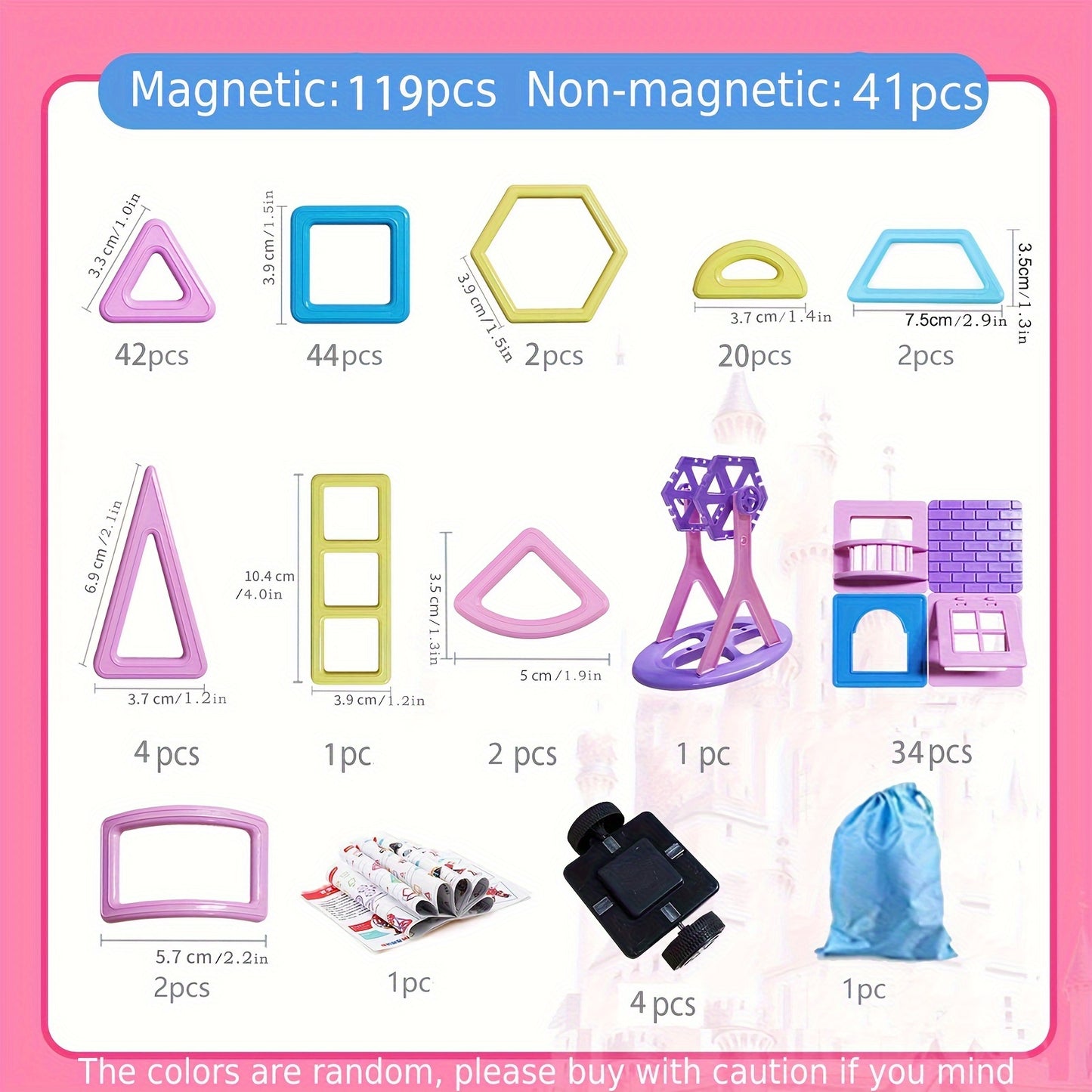 160 3D Castle Magnetic Building Tiles: Inspire Your Child's Imagination with Educational Toys!