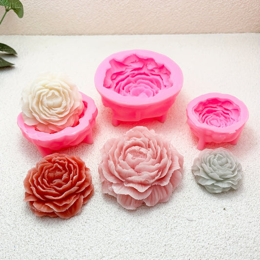 One Peony Flower Silicone Mold for DIY crafts - 1pc