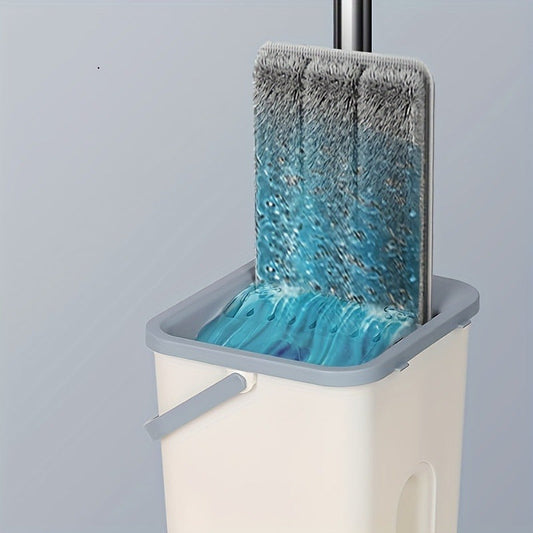 Stainless Steel Multi-function Mop and Bucket Set with Roller - Includes 2 Reusable Microfiber Pads. Ideal for Cleaning Living Rooms, Bedrooms, Bathrooms, Kitchens, Commercial Floors, and Windows. Available in 1, 2, or 3 piece sets.