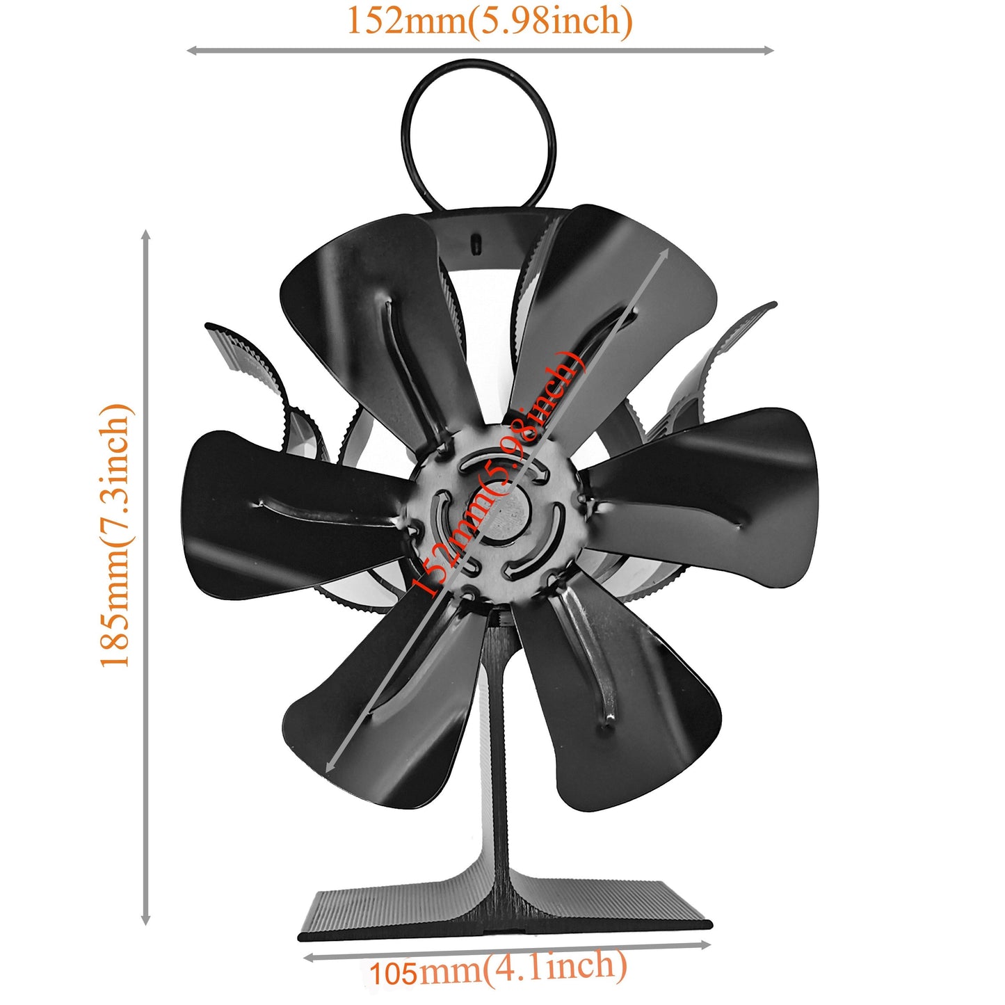 1-piece 5-blade Wood Stove Fan - Non-Electric Thermoelectric Fan for Wood Fireplace. Perfect Thanksgiving, Halloween, Christmas Gift and Essential Fall/Winter Fireplace Accessory