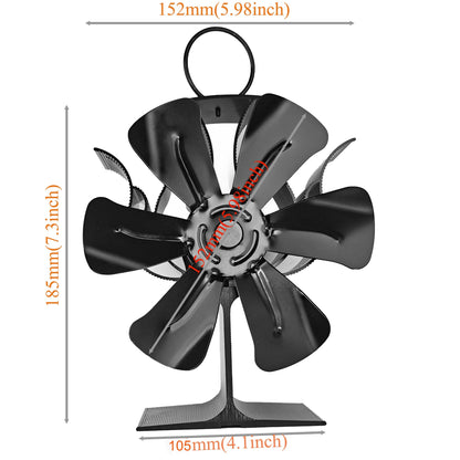 1-piece 5-blade Wood Stove Fan - Non-Electric Thermoelectric Fan for Wood Fireplace. Perfect Thanksgiving, Halloween, Christmas Gift and Essential Fall/Winter Fireplace Accessory