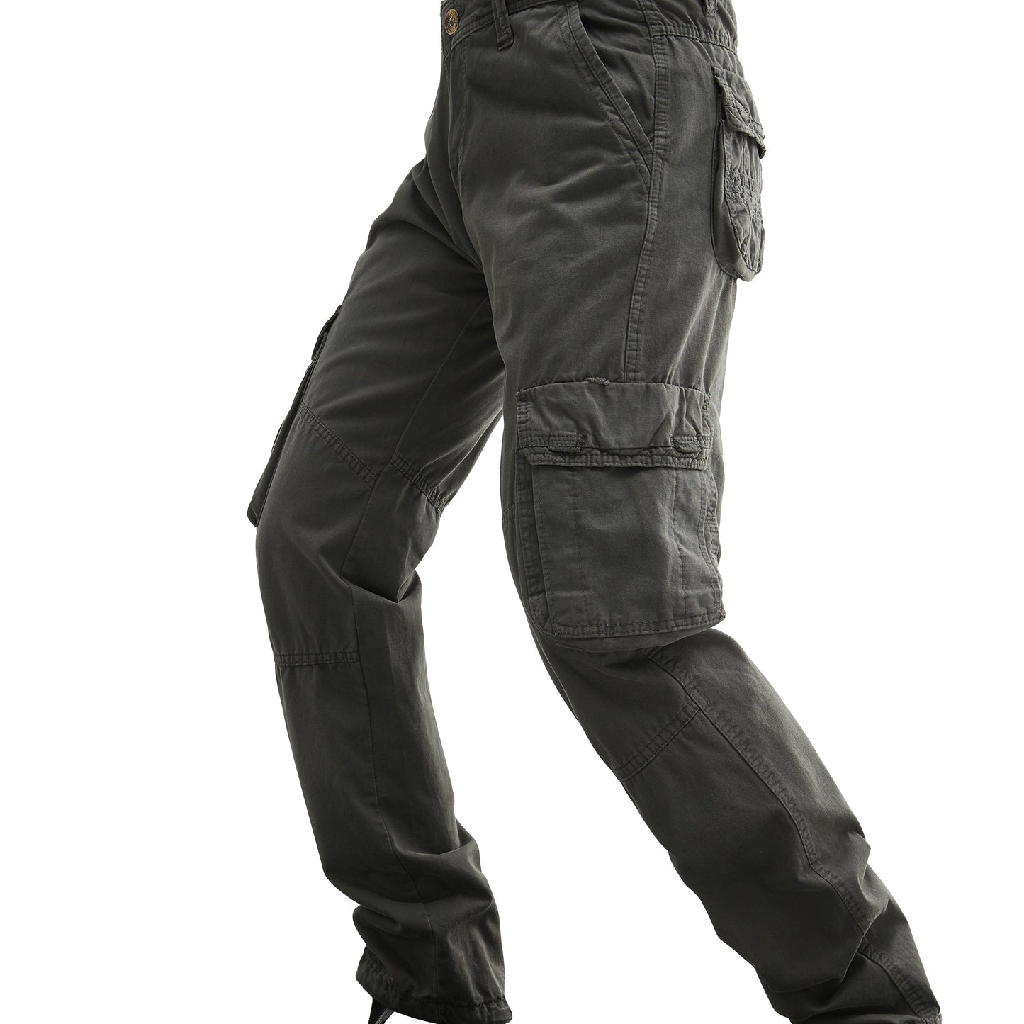 Male Cotton Cargo Pants with Multiple Pockets, Streetwear Style for Spring/Autumn