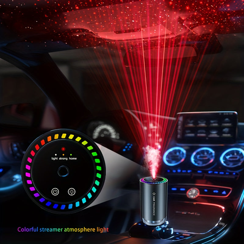 INSKAM Car Smart Aromatherapy Machine: 3 modes, touch sensor, LED ring, rechargeable lithium battery, USB charging, 50ml scent included.