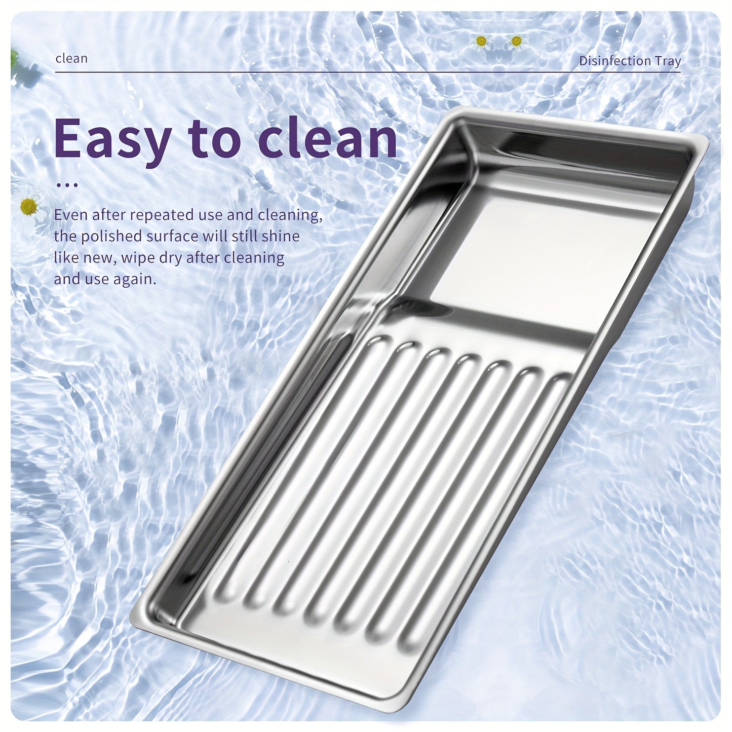 High-quality stainless steel tray for sterilizing nail tools in salons and at home, with a design for effective sanitization.