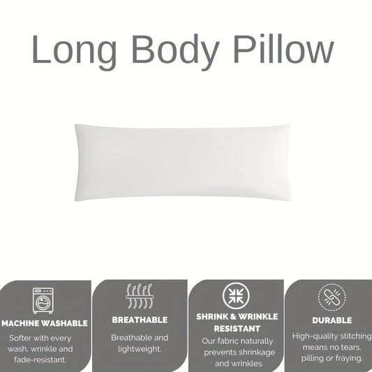 Long Body Pillow for Adults, Extra Large Pregnancy Pillow for Bed, Side Sleeper Pillow Insert for Hugging, Full Body Support for Side Sleepers, Plush Down Alternative Pillow