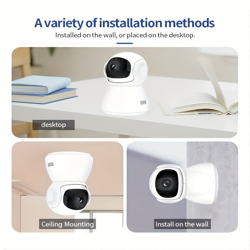 2.4G&5G Wifi Smart Home IP Camera with One-click Call Support, HD Wireless Video Surveillance for Home Security CCTV, Auto Tracking, Night Vision, Motion Alert, Two Way Audio - Perfect Christmas, Halloween, or Thanksgiving Day Gift