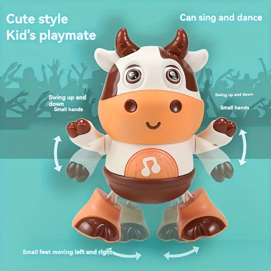 Cow Toy that Sings and Dances with Interactive Features, Musical Lights, Perfect for Kids of All Genders, Great for Christmas and Halloween, Made of Colorful Plastic