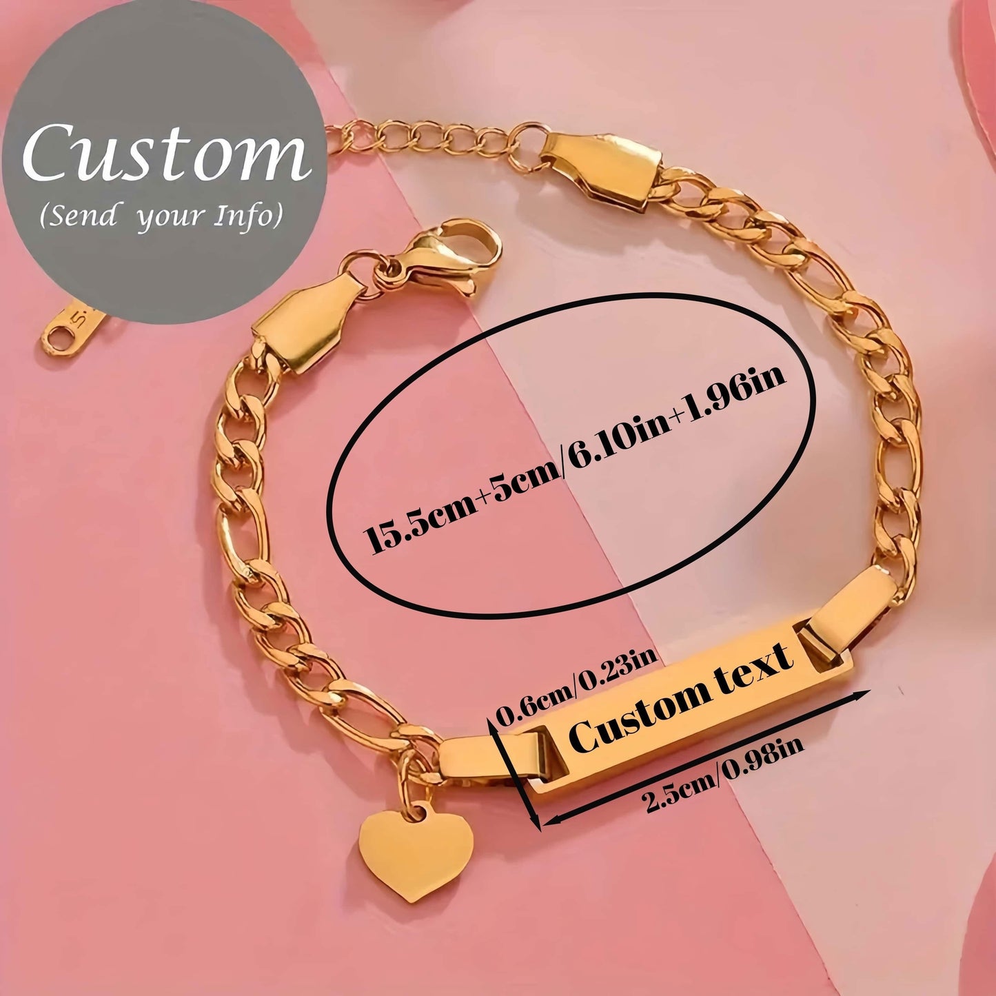 Personalized Stainless Steel Bracelet with Charms - Butterfly, Star, Crown & Heart - Custom Engraved with Name and Date - Ideal for Celebrations like Birthdays, Valentine's Day, Mother's Day and Beyond