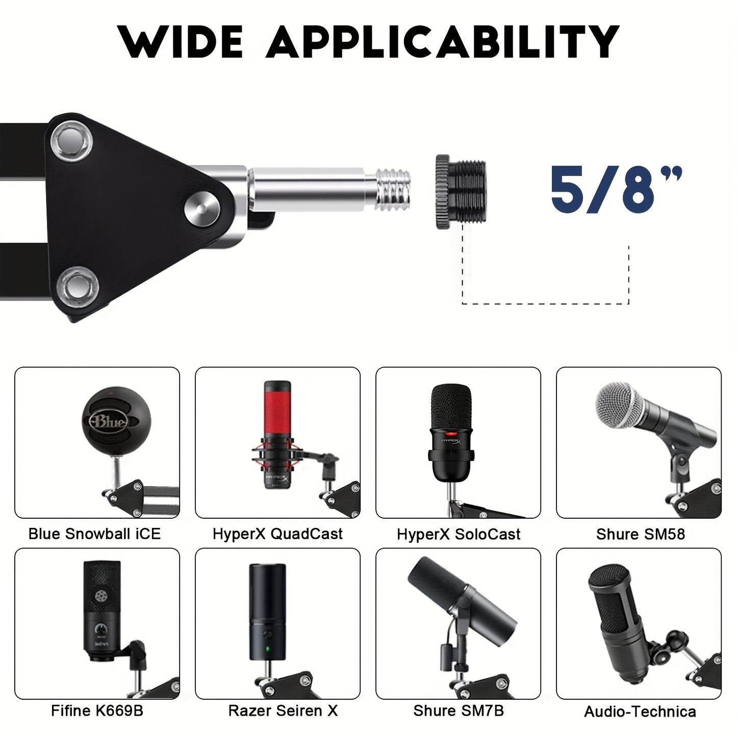 RODD AK-35 Premium Alloy Microphone Boom Arm - Desk Stand with XLR Connector for Blue Yeti, Snowball iCE, QuadCast & Elgato.