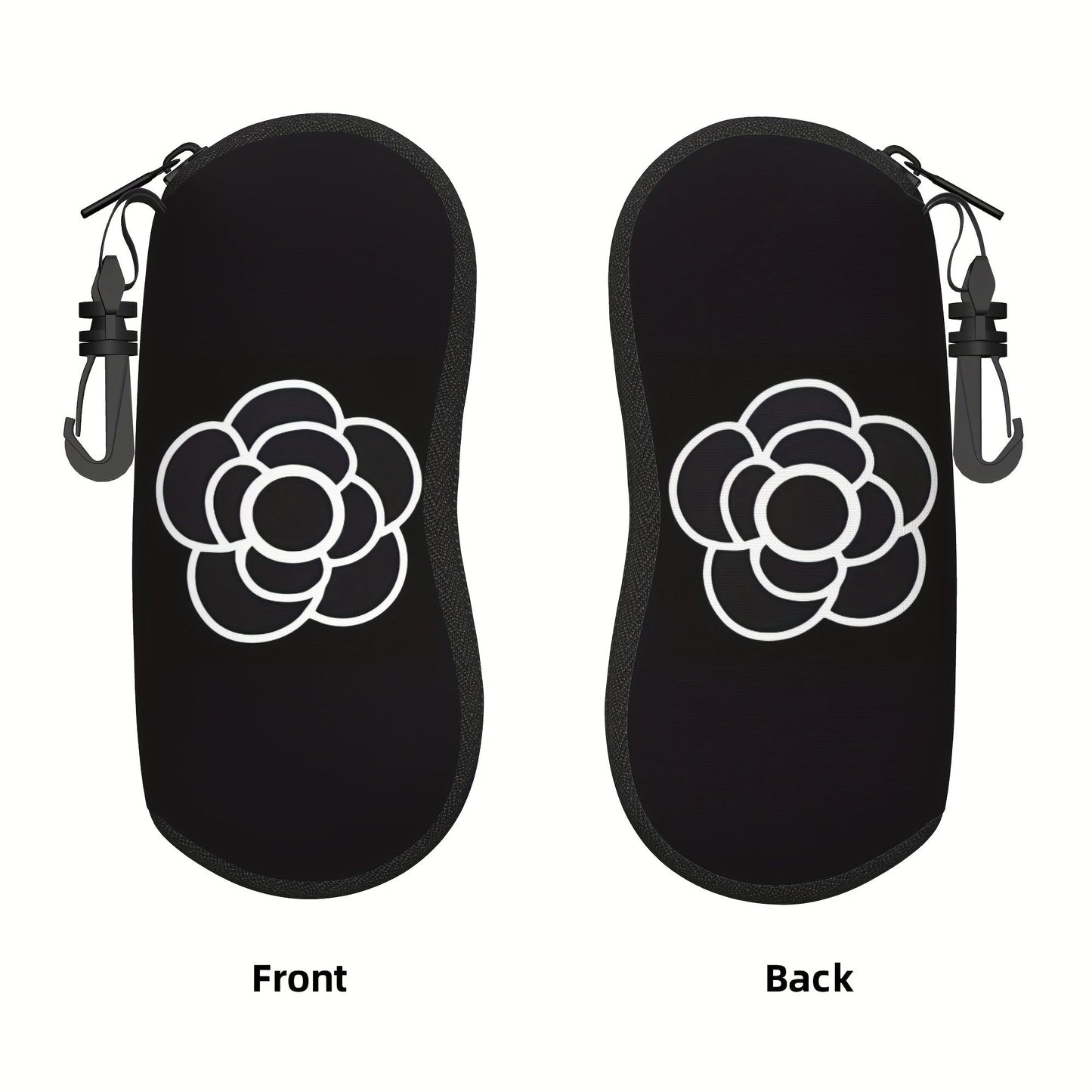 Travel in Style with Our Portable Soft Shell Chloroprene Zipper Glasses Case Featuring a Floral Design - Ideal for Everyday Use