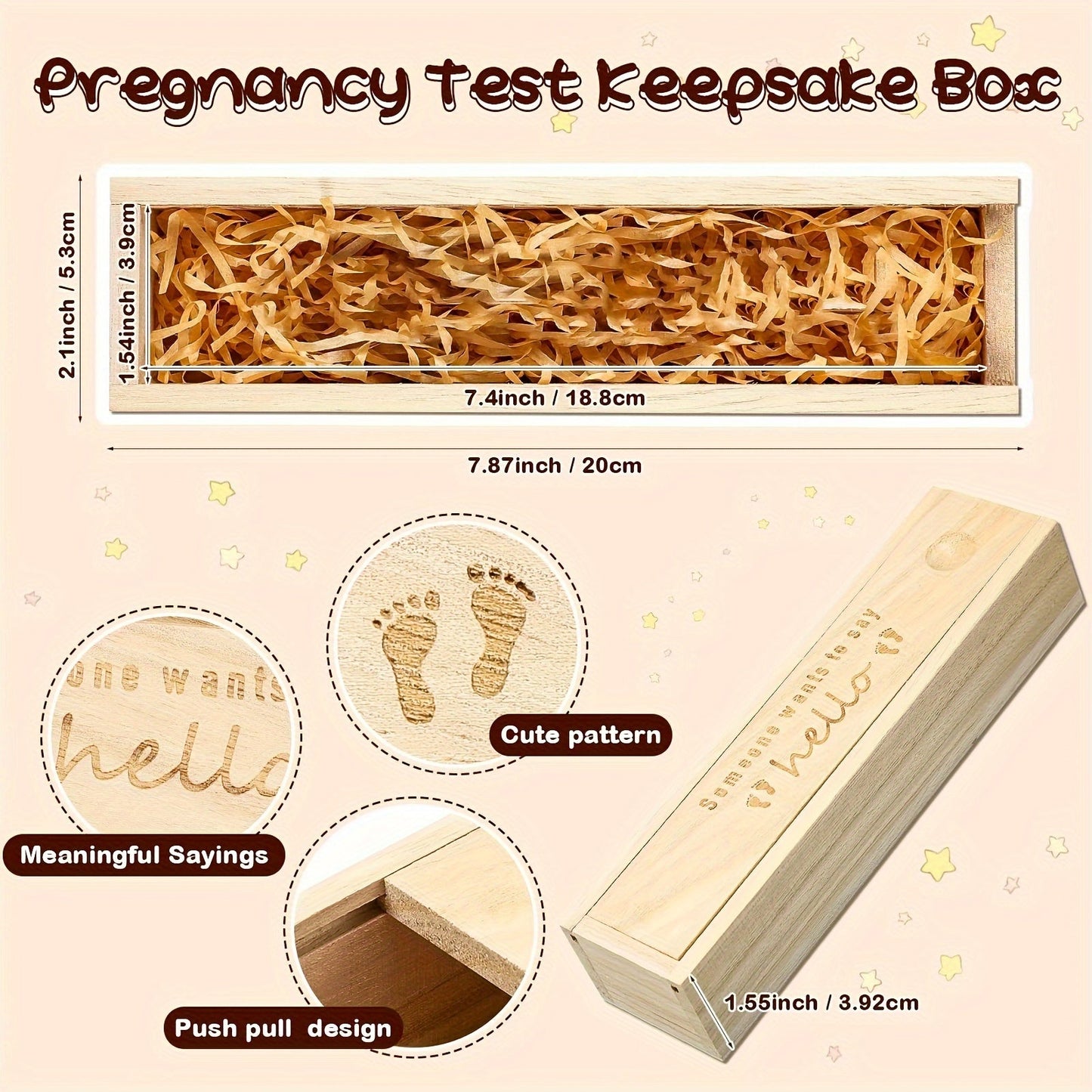 Special Pregnancy Announcement Keepsake Box - Ideal Gift for New Grandparents and Dads - Handcrafted from Wood