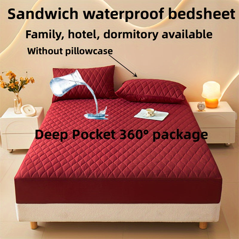 Waterproof interlayer mattress protector, stain and moisture-proof fitted sheet, urine resistant, breathable cover for mattress protection. Suitable for use in household bedrooms and hotels.