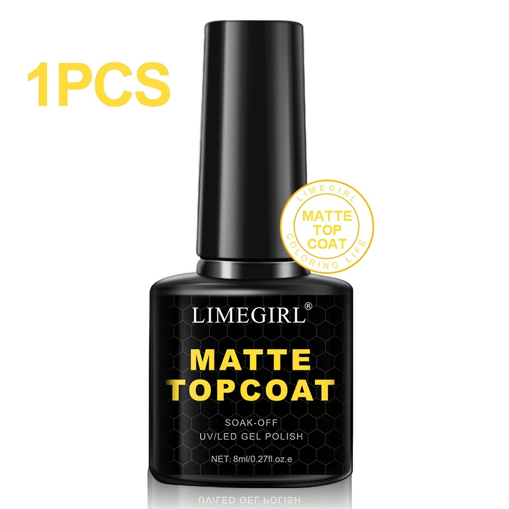 LIMEGIRL Nail Primer/Base/Top Coat 3-in-1, 8ML - Quick Drying, Long Lasting DIY Nail Art Gift